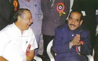 Manohar Joshi with former BCCI vice-president Dnyaneshwar Agashe