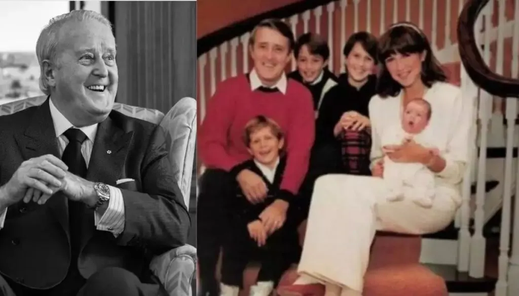 Brian Mulroney with his wife Mila Mulroney and 4 children in a family photo