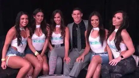Photo of Sophia Leone (second from left) in 2015 after she joined the adult entertainment industry